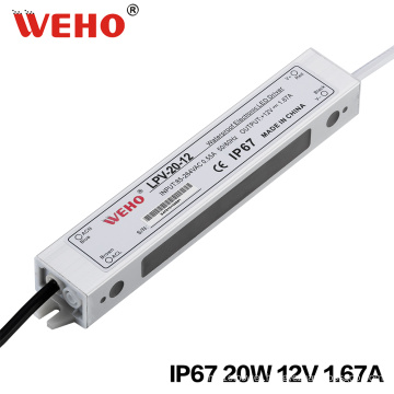 IP67 Constant Voltage 20W 1.65A LED Driver 12V